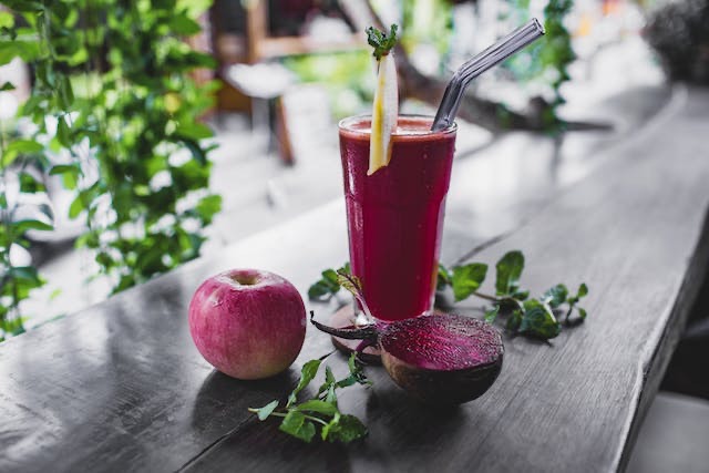 beet and apple fresh pressed juice